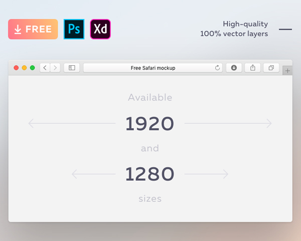 Free Safari Browser Screen Mockup