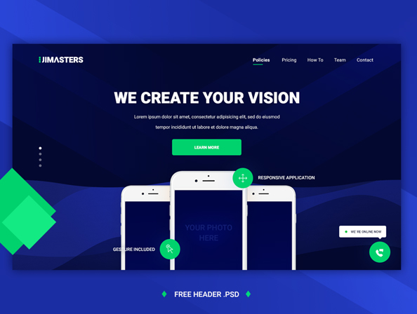 Free Website Hero Header PSD