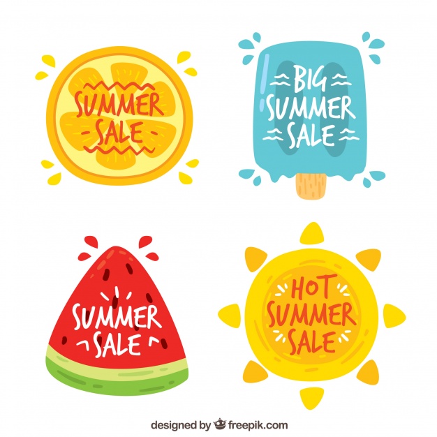summer sale sticker icons