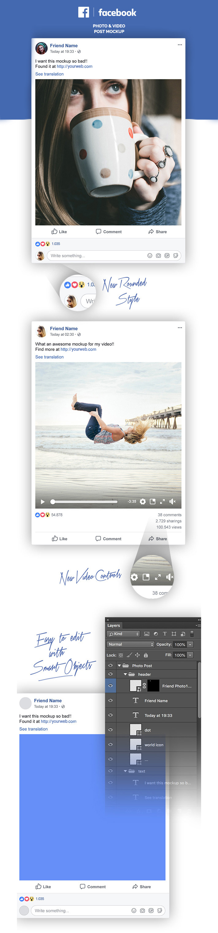 Facebook Post Template Free Download (PSD)