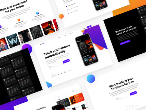 ShowTrackr landing page for Sketch