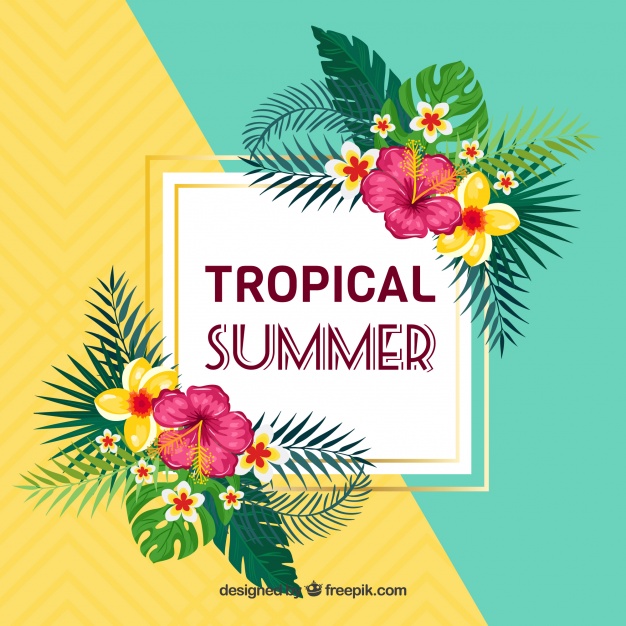 floral tropical summer design
