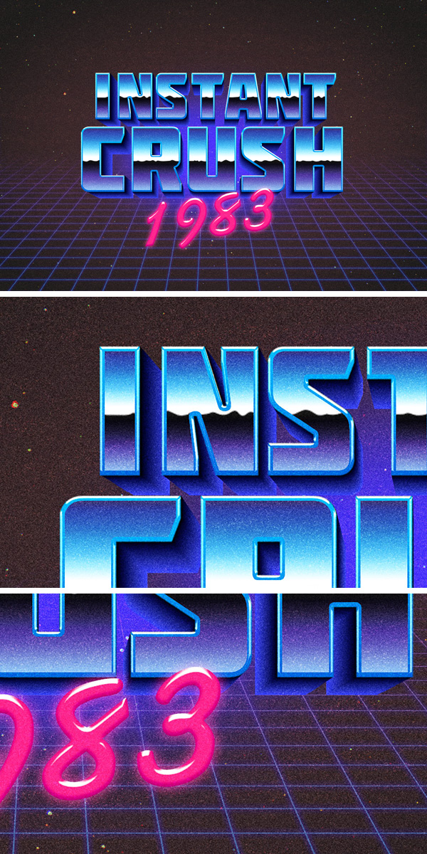 80s Retro Typography Effect