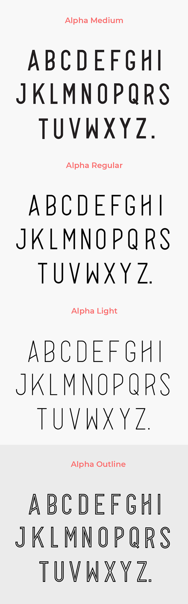 Alpha Font Letters