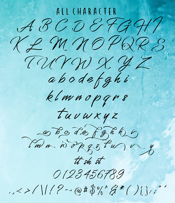 Grandhey Script Font Letters