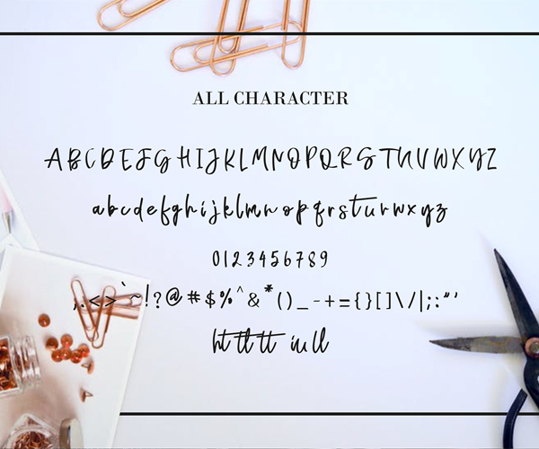 Naycila Script Font Letters