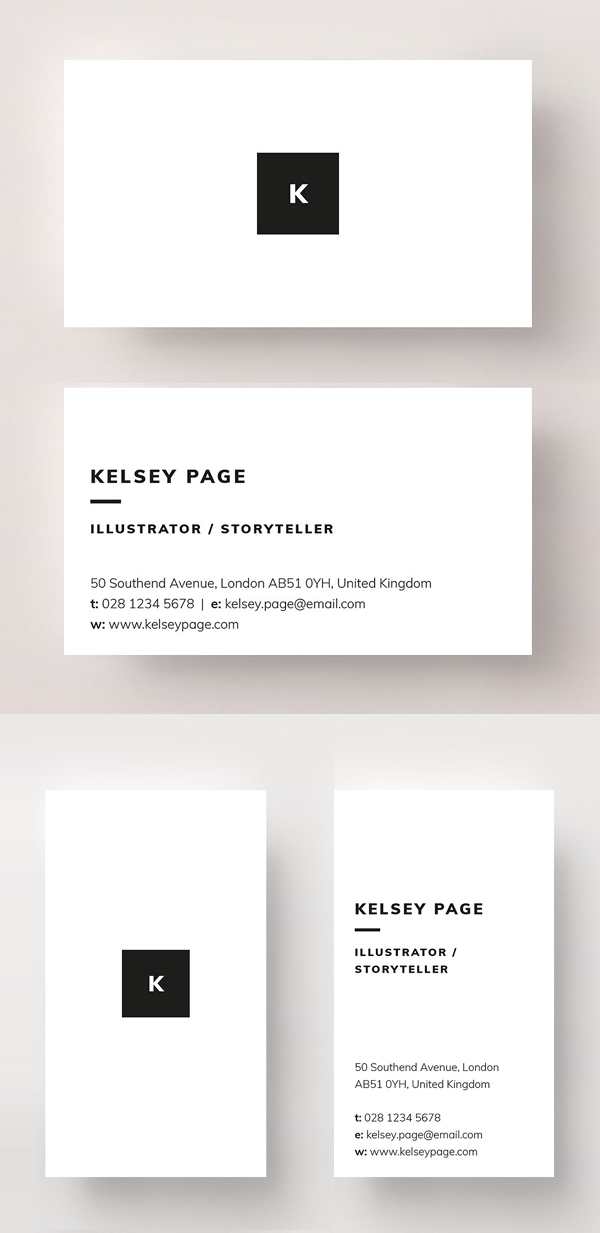 Black and White Minimal Business Card