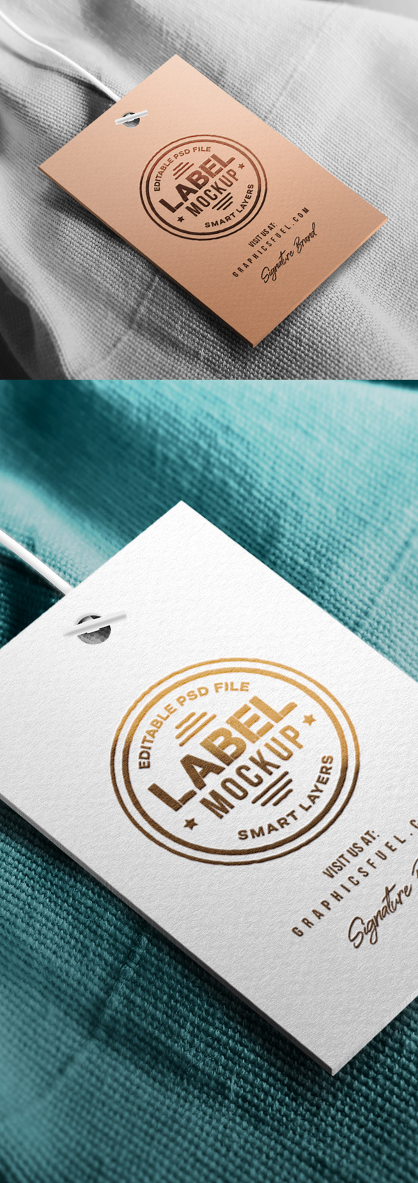 Free Clothing Hang Tag Mockup PSD