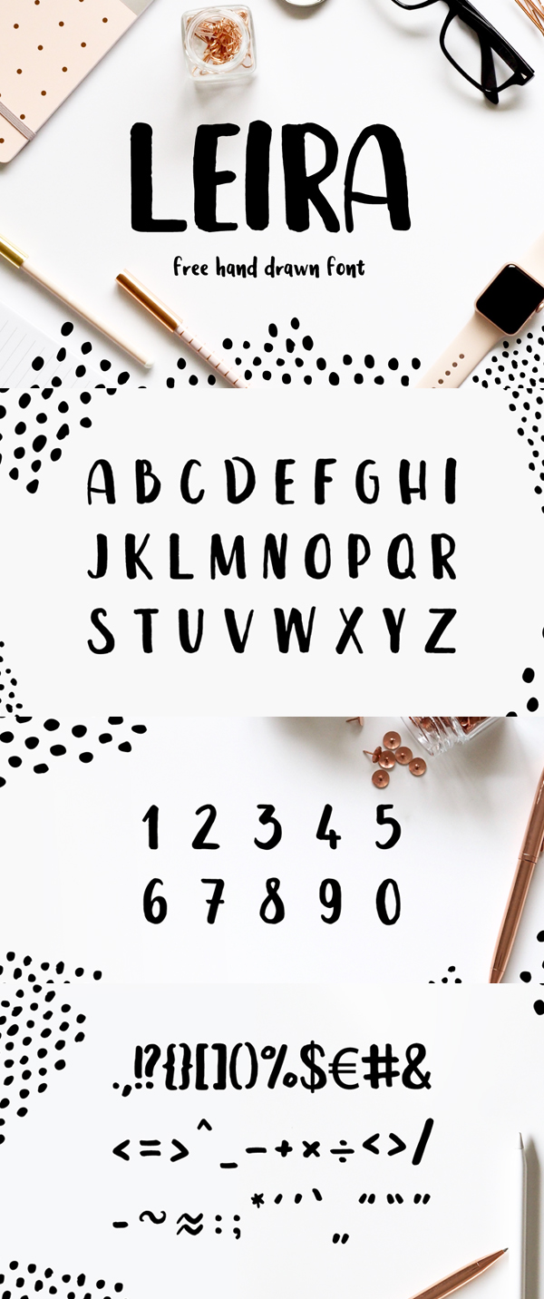 Leira - Free Hand Drawn Brush Font