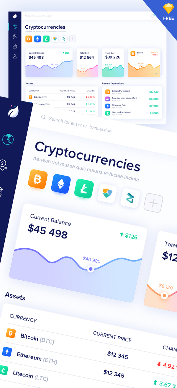 Crypto Dashboard - Free Sketch