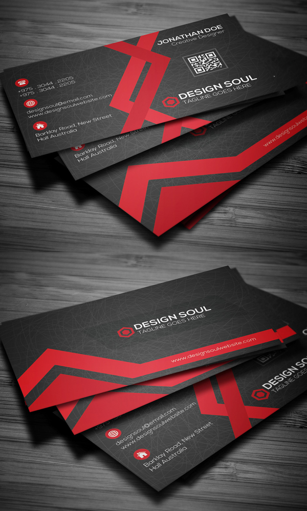 Red and Black Creative Business Card
