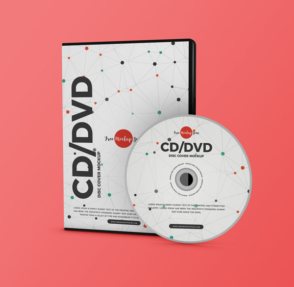 Free Modern CD / DVD Disc Cover Mockup