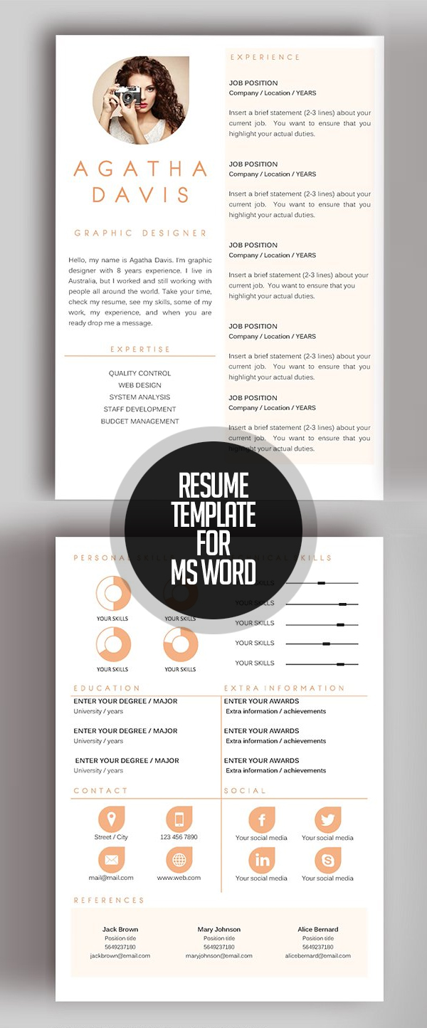 Resume template for MS Word