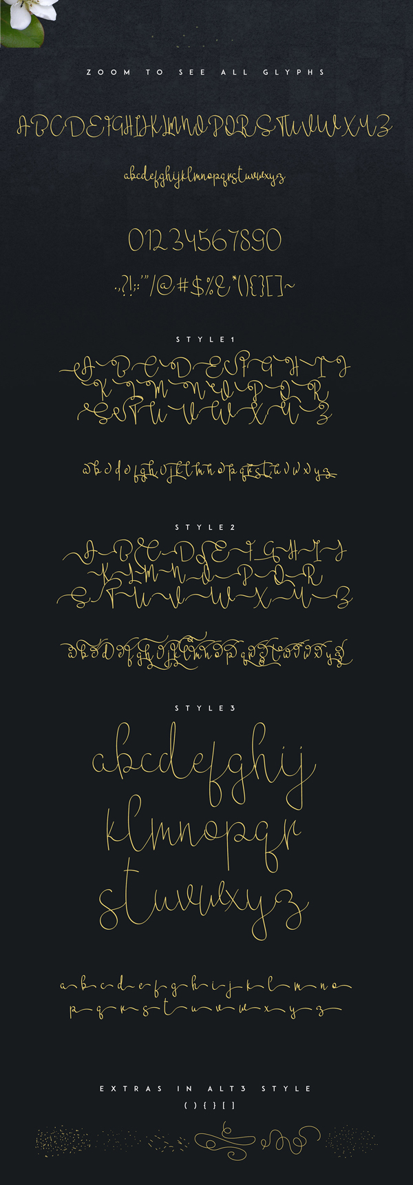 Mikaela Script fonts and letters