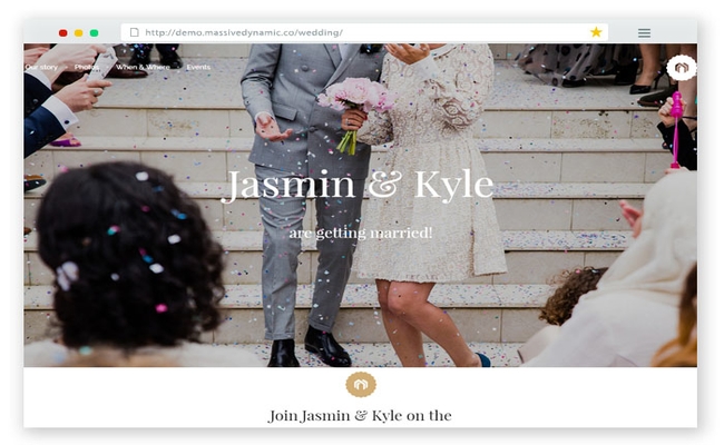 wedding websites about us examples