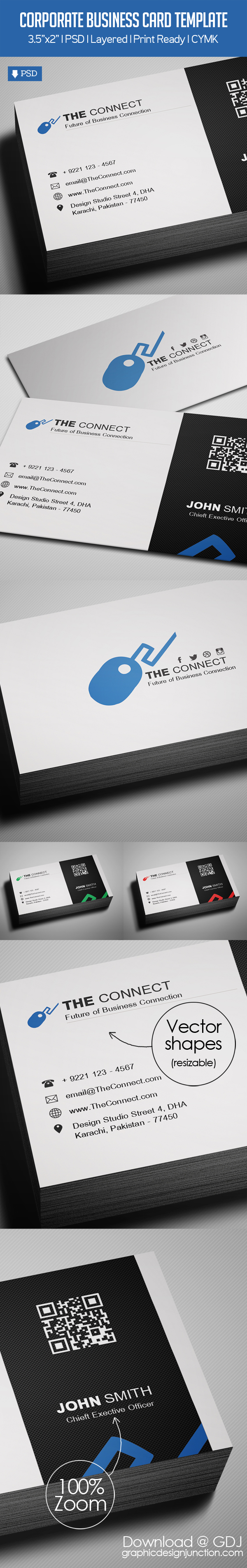 Free Corporate Business Card PSD Template