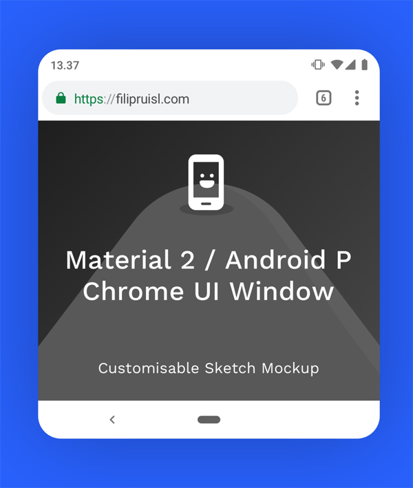 Chrome Material 2 Top + Bottom Sketch Mockup Free PSD