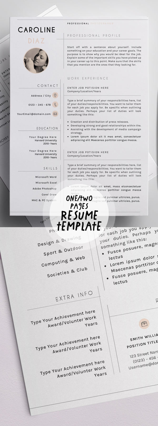 One or Two Page Resume Templates
