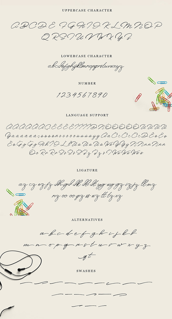 Anaheim Script Font Letters