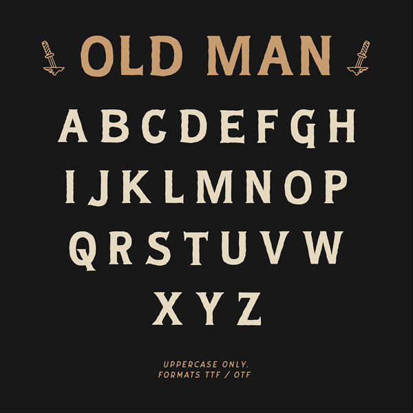 Old Man Vintage Font Letters