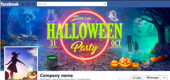 halloween party facebook banner design template