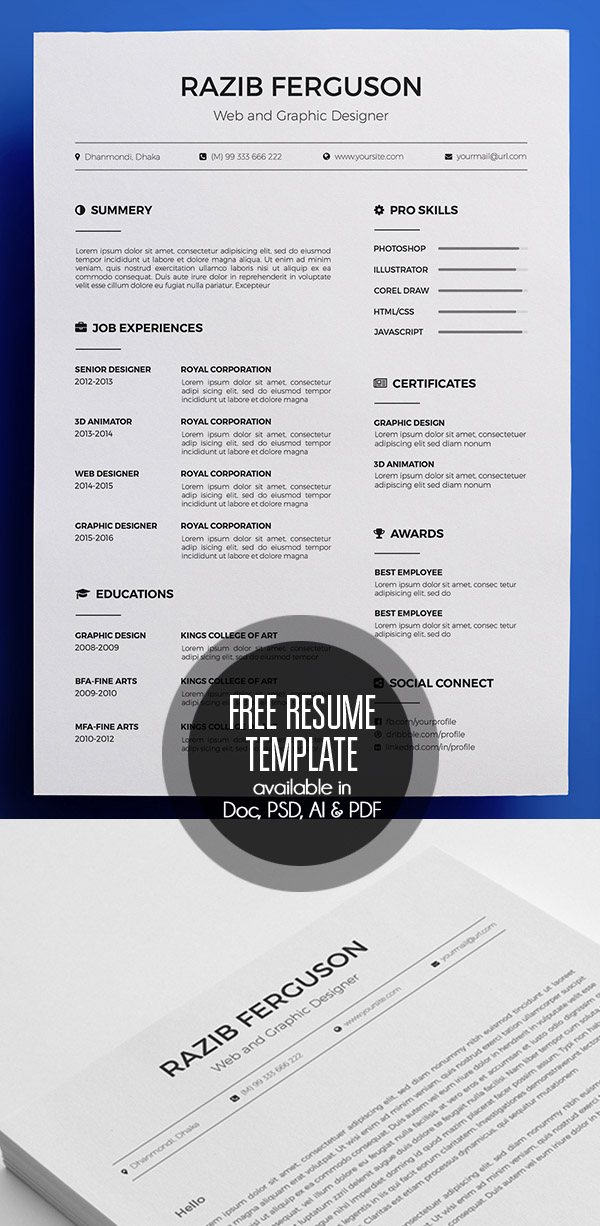 2018 resume templates free download