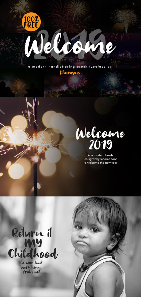 Welcome 2019 Font Free Font