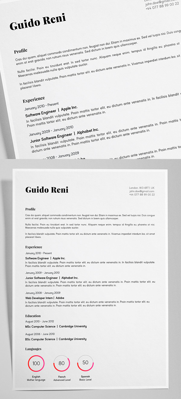 Freebies for 2019: Free Creative Resume Template