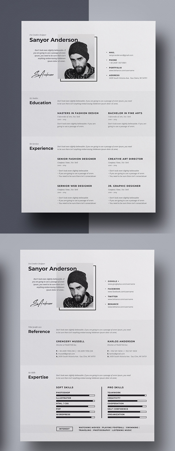Freebies for 2019: Free Professional Resume Template