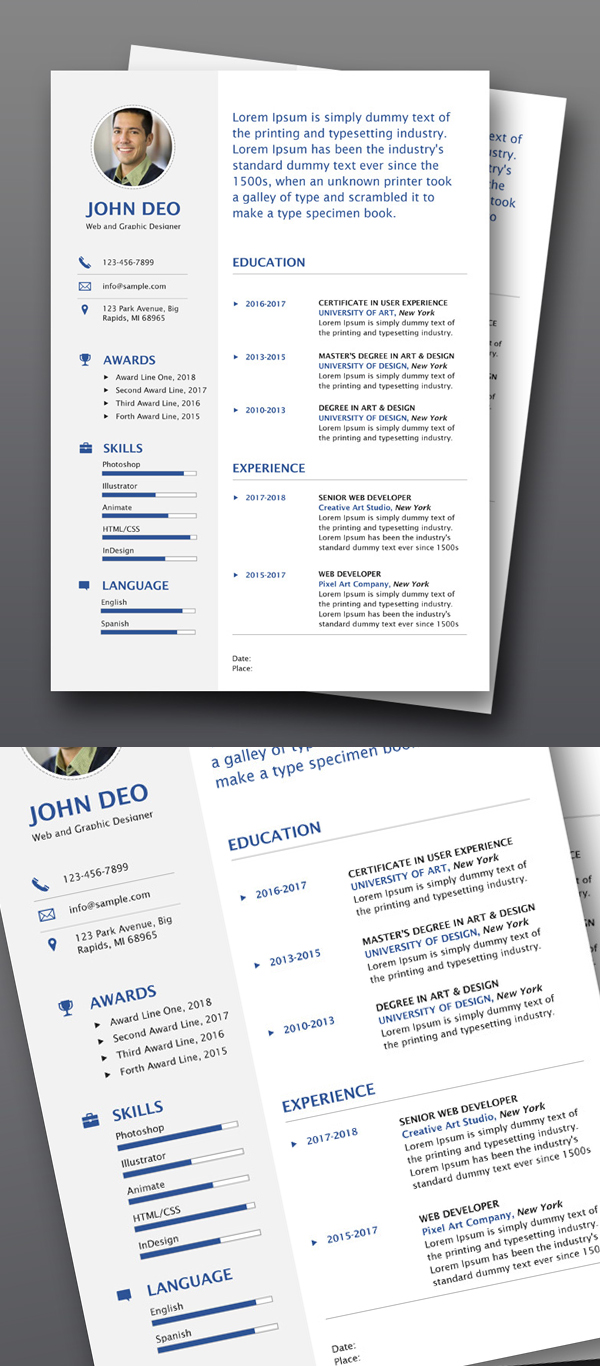 free resume templates 2019 simple with photo