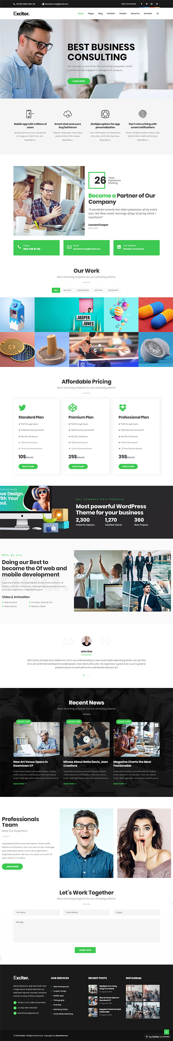 Excitor | Business Consulting WordPress Themes
