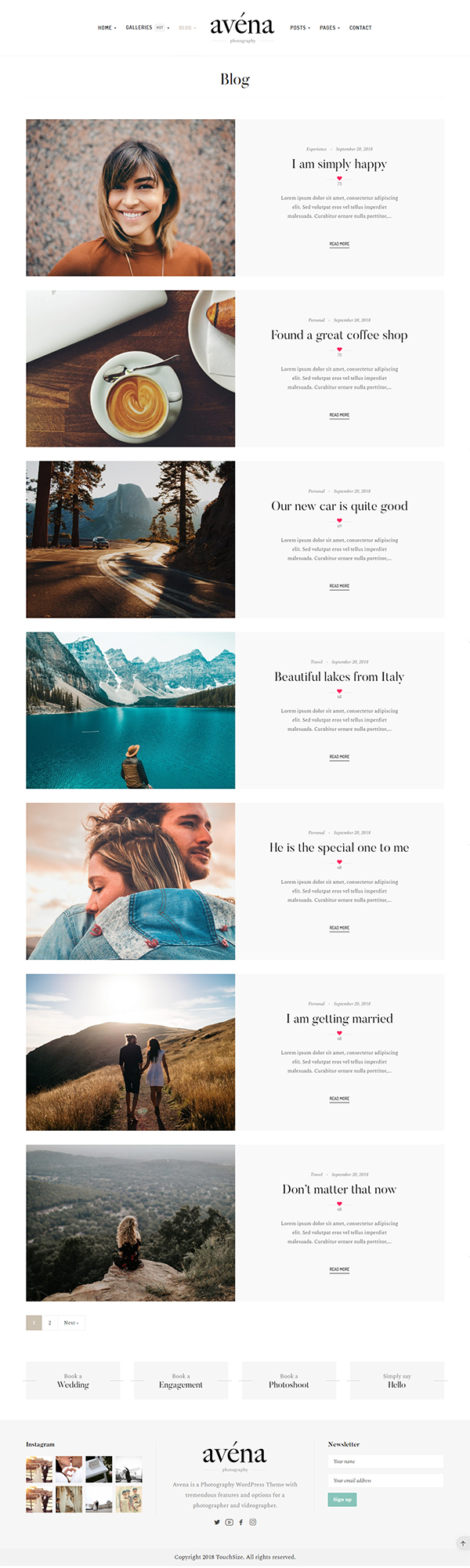 Avena - Photography WordPress for Professionals
