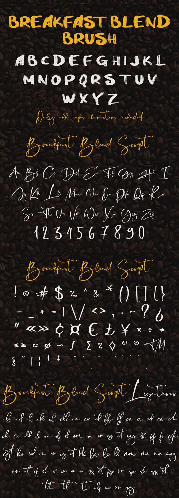 Breakfast Blend Brush Font Letters