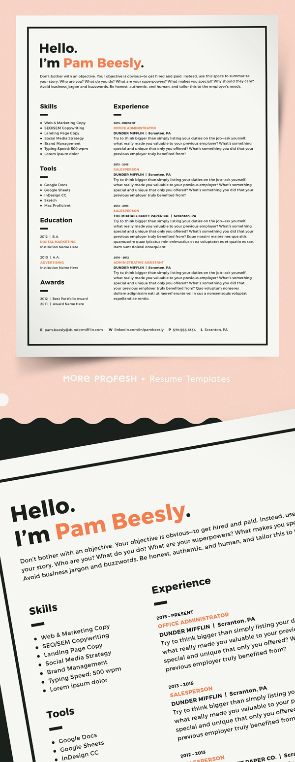 2 Page Resume Template / CV