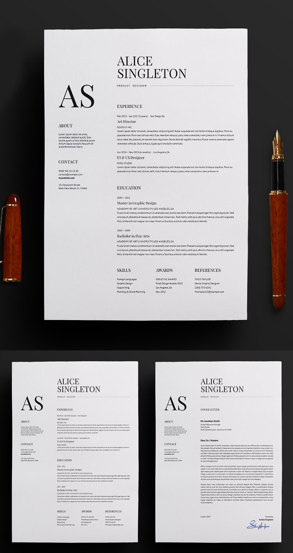 Elegant Resume / CV and Cover Letter