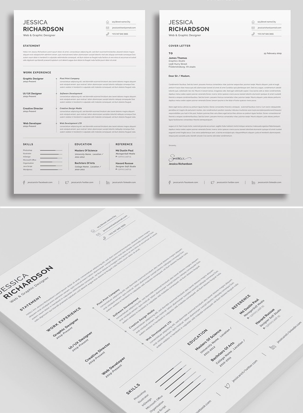 Professional & Clean Resume / CV Word Template