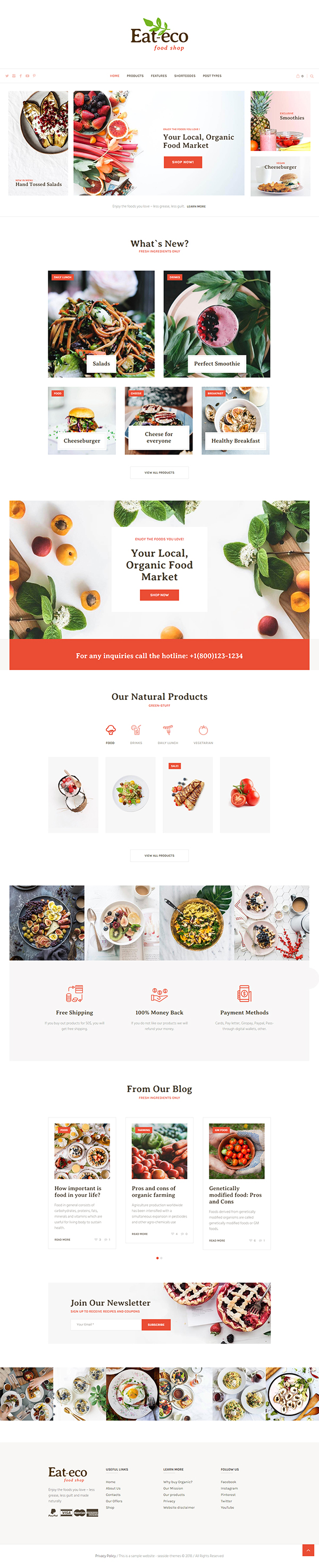 Eat Eco - Healthy & Organic Food Shop WooCommerce Theme