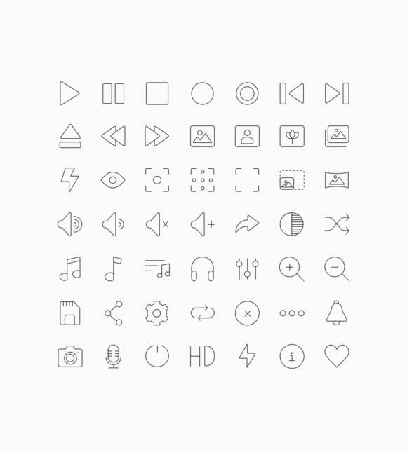 60 multimedia icons preview