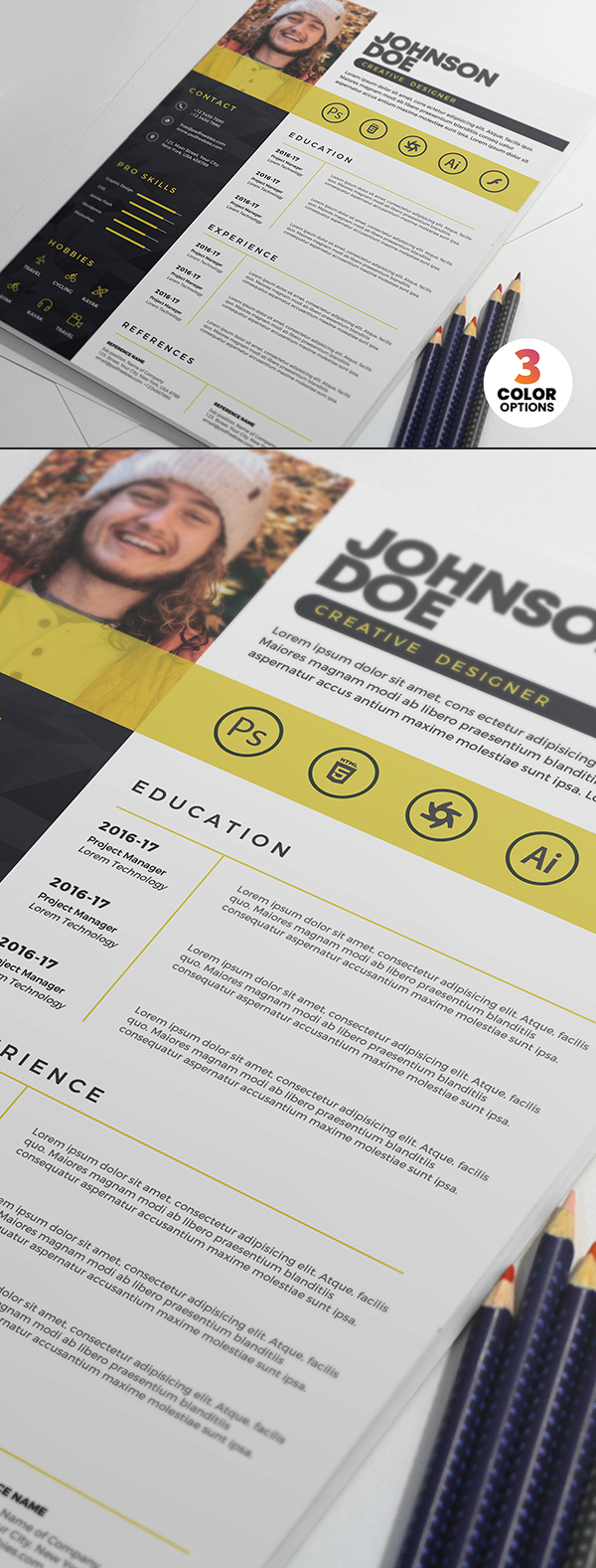 Free Professional PSD Resume CV Template