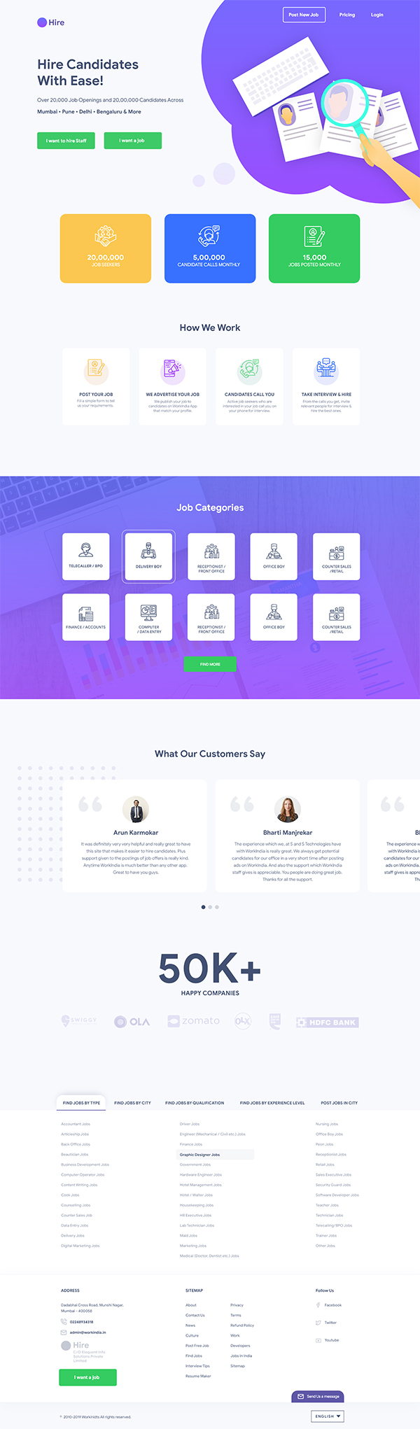 Free Job Portal Landing Page Template