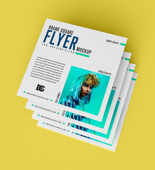 Free Brand Square Flyer Mockup