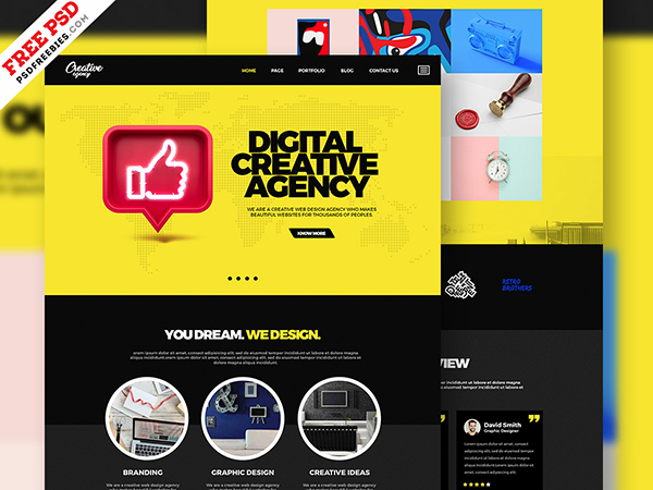 Creative Agency Portfolio Website Template PSD