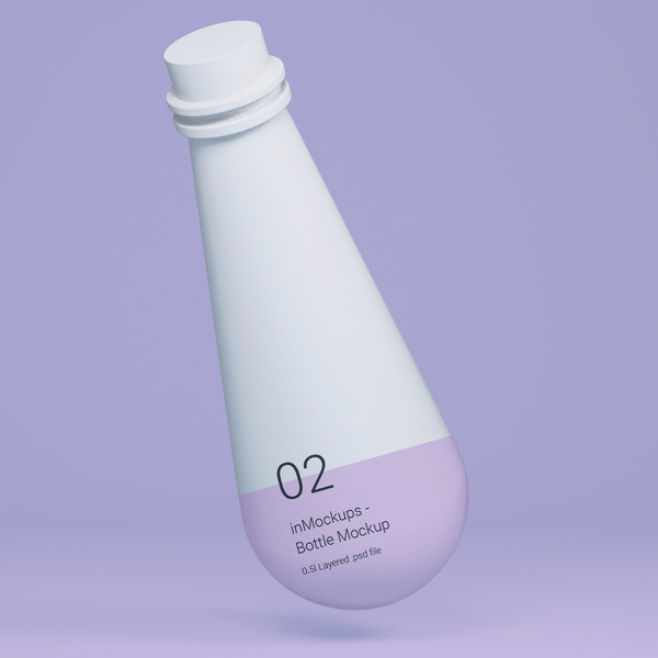 Floating White Bottle Mockup - Free Photoshop Mockup