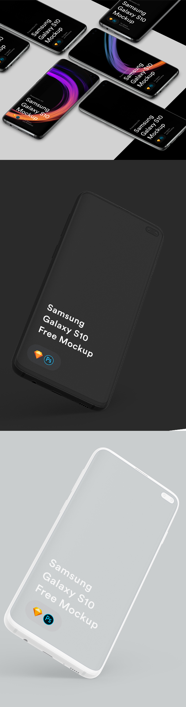 Free Samsungs Galaxy 10+ Mockups