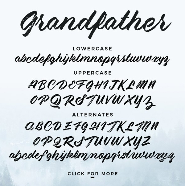 Grandfather - Brush Script Font Letters