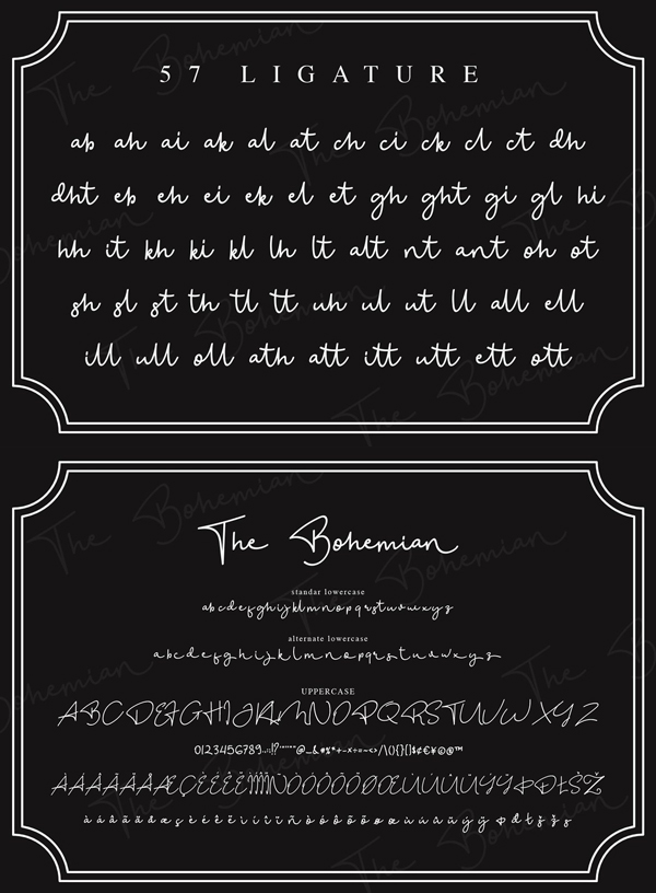The Bohemian Signature  Font Letters