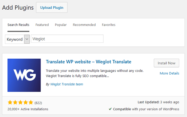 weglot translation plugin
