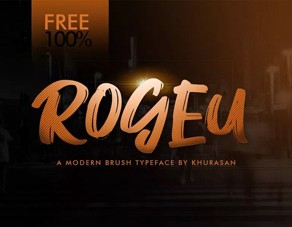 Rogeu Free Brush Font - 50 Best Free Brush Fonts