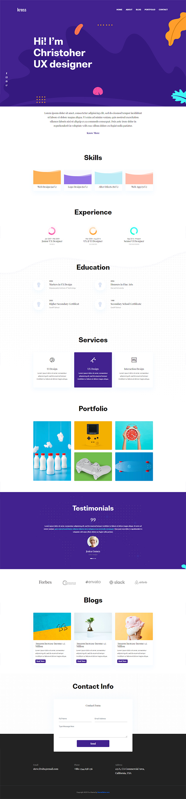 Free Creative Portfolio PSD Template