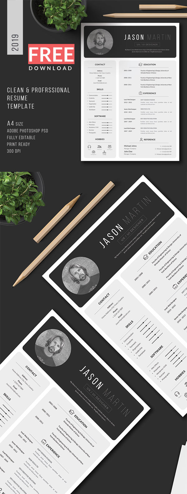 Free Resume Psd Template